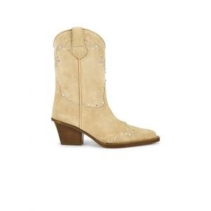 NEW PARIS TEXAS women's janice suede cowboy boots in ecru